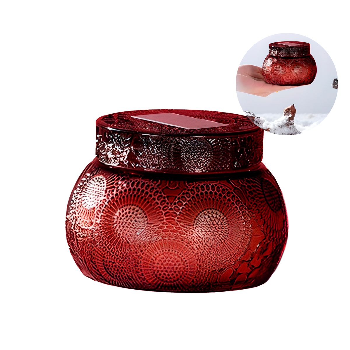 GENERICO - Frascos De Vidrio Aromáticas Tapa Velas Redondo Color Rojo