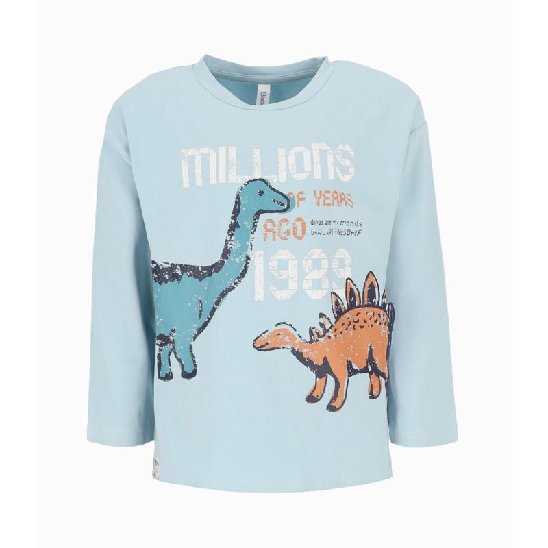 BLACK AND BLUE - Polera niño con dinosaurios menta Black and Blue