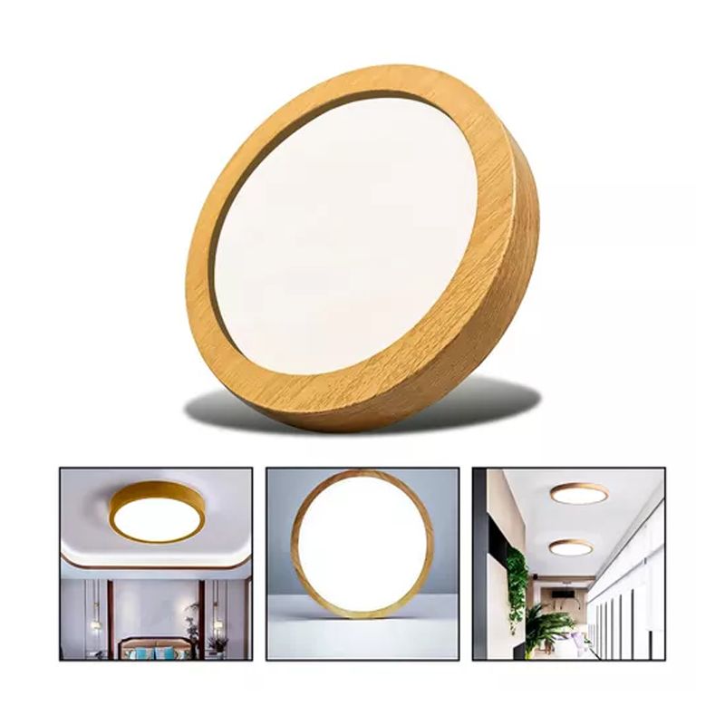 GENERICO - Foco Plafon Led Redondo Sobrepuesto 36w Luz Fria Madera