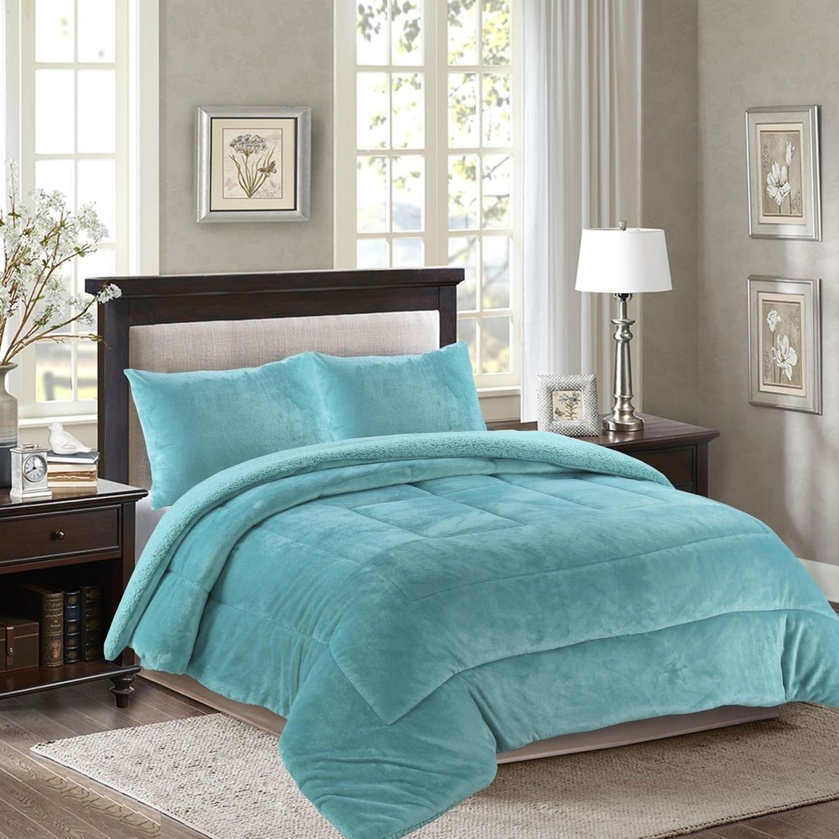 GENERICO - PLUMON KING DE INVIERNO CON CHIPORRO CELESTE UNICOLOR  FEI YA