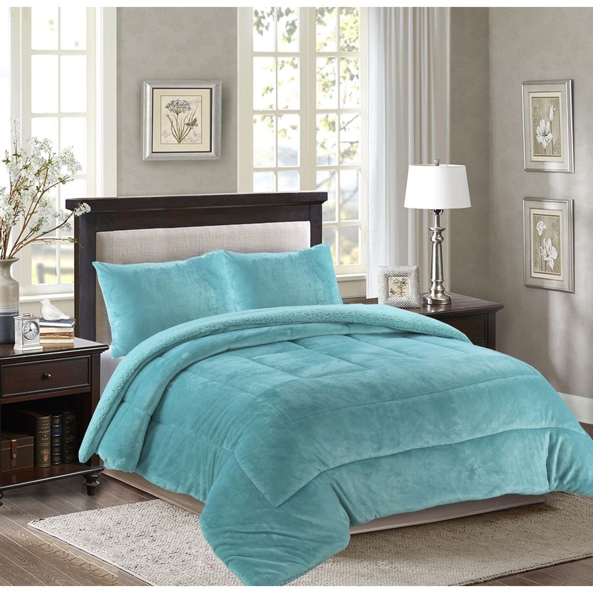 GENERICO - PLUMON KING DE INVIERNO CON CHIPORRO CELESTE UNICOLOR  FEI YA