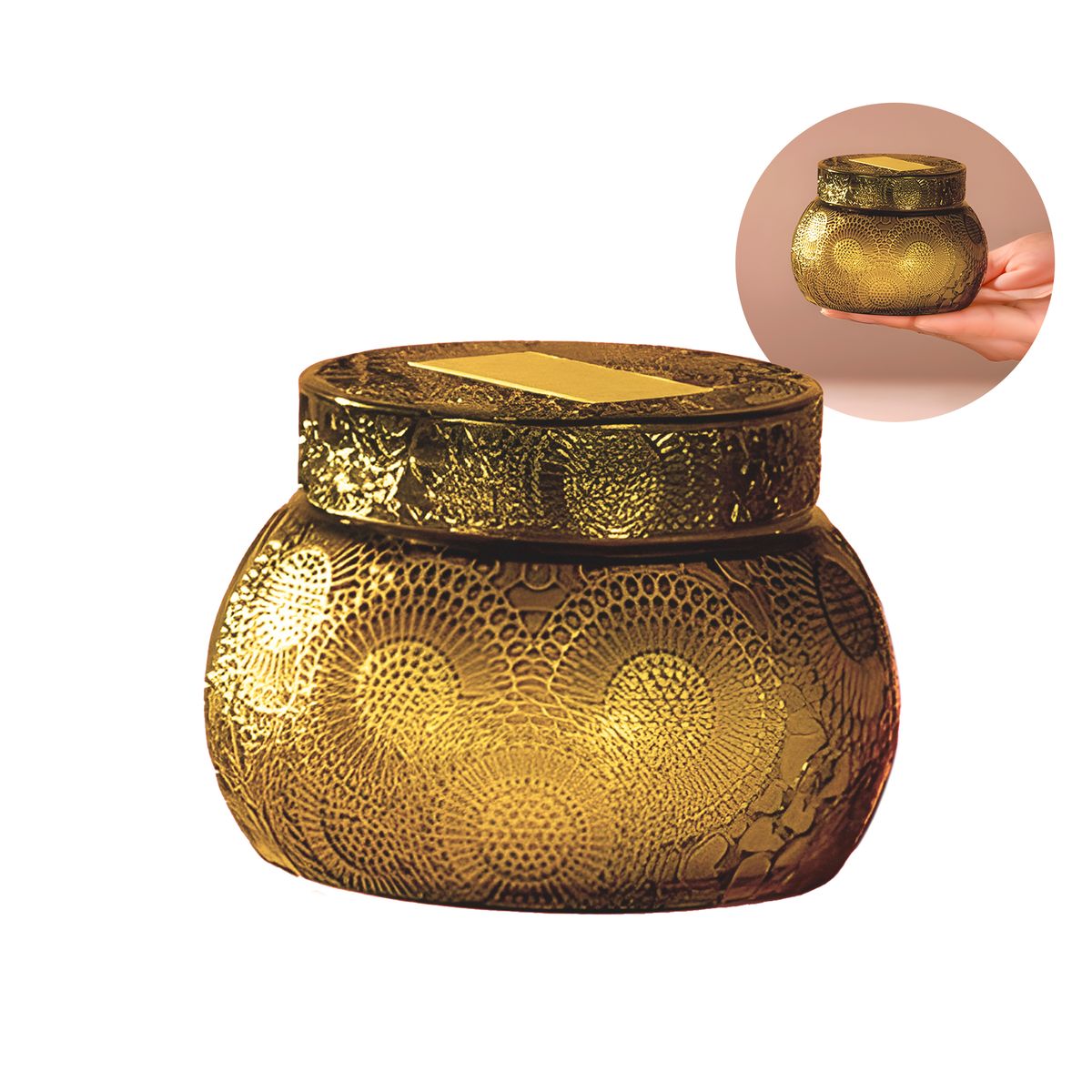 GENERICO - Frascos Vidrio Aromáticas Tapa Velas Redondo Color Amarillo