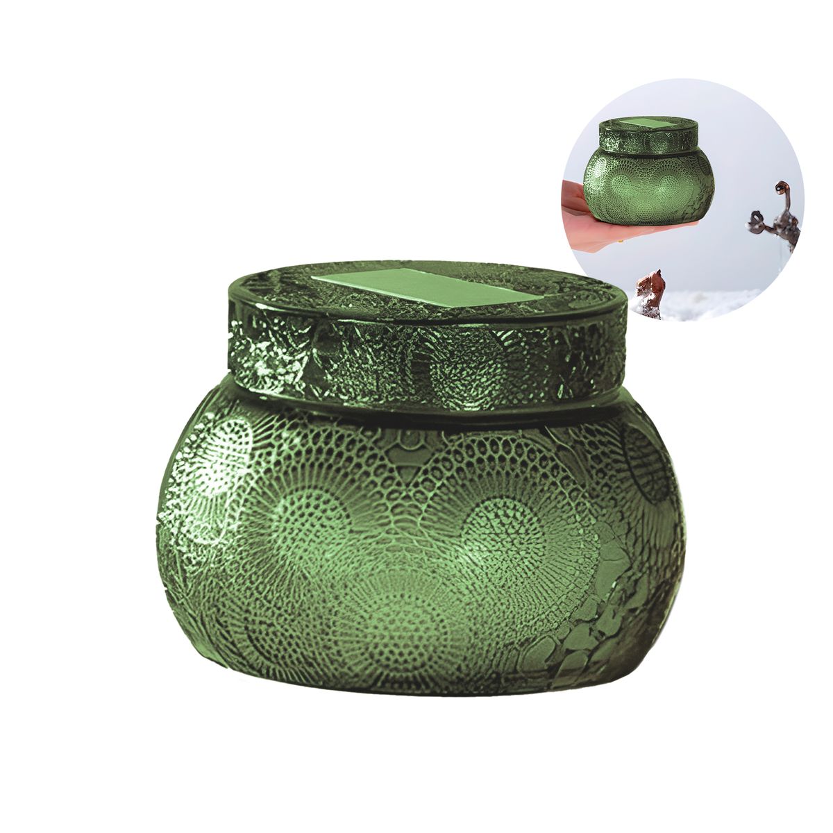 GENERICO - Frascos De Vidrio Aromáticas Tapa Velas Redondo Color Verde