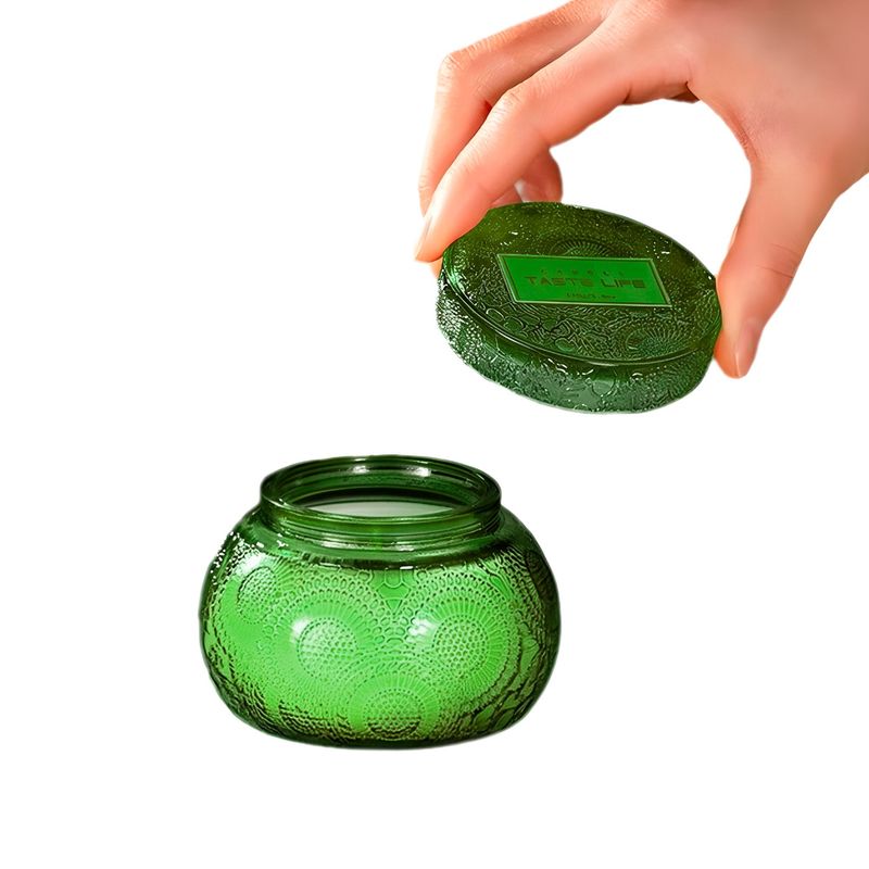 GENERICO - Frascos De Vidrio Aromáticas Tapa Velas Redondo Color Verde