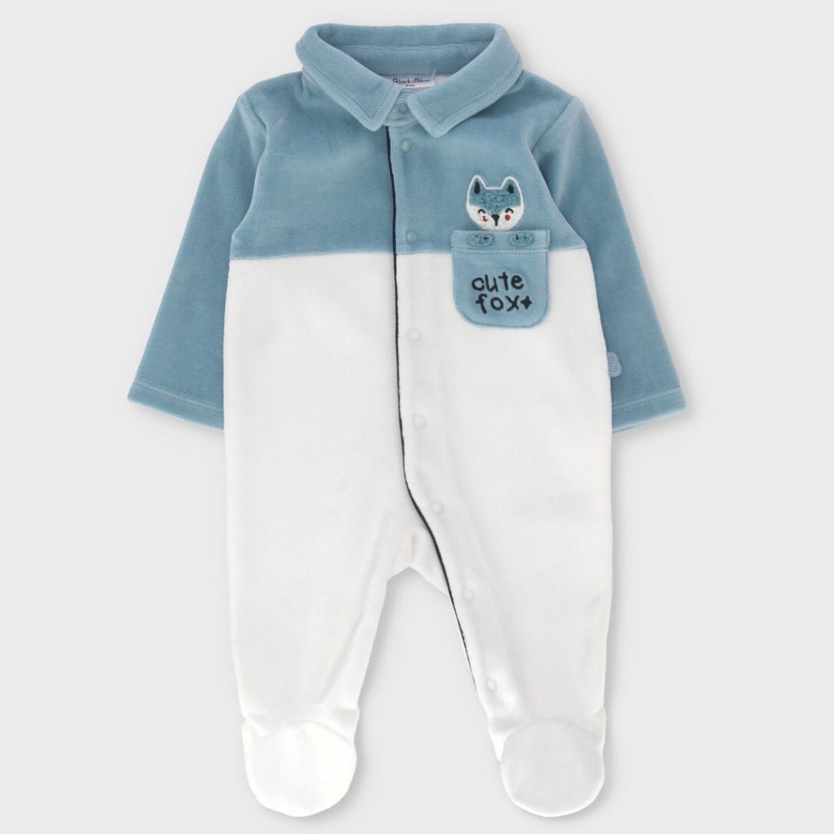 BLACK AND BLUE - Enterito recién nacido bicolor celeste Black and Blue