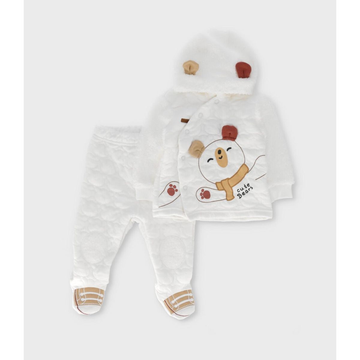 BLACK AND BLUE - Buzo recién nacido con osito crudo Black and Blue