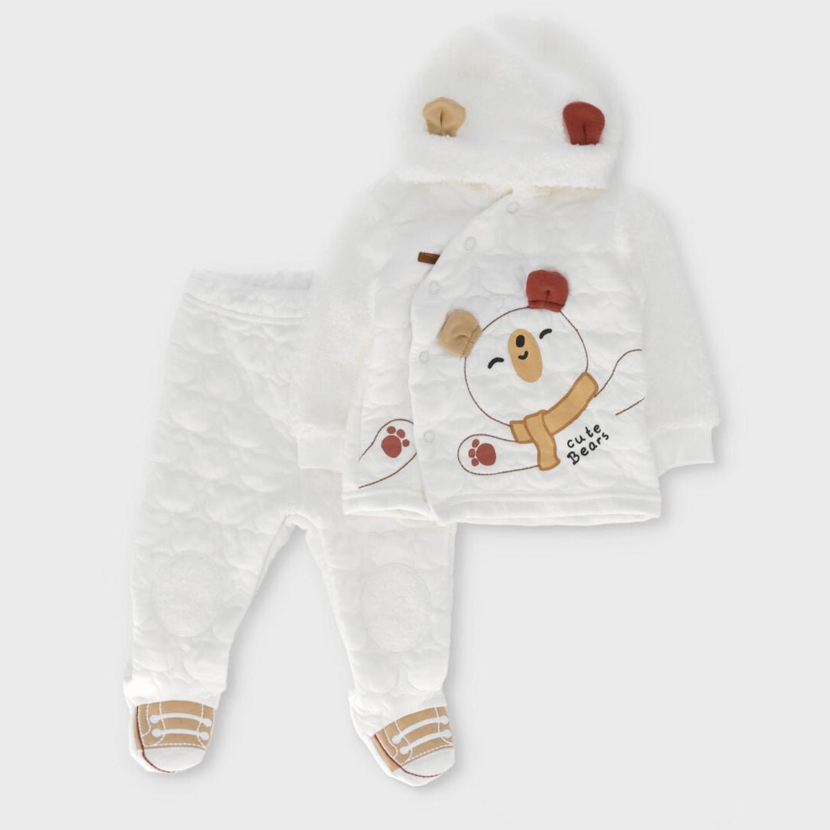 BLACK AND BLUE - Buzo recién nacido con osito crudo Black and Blue