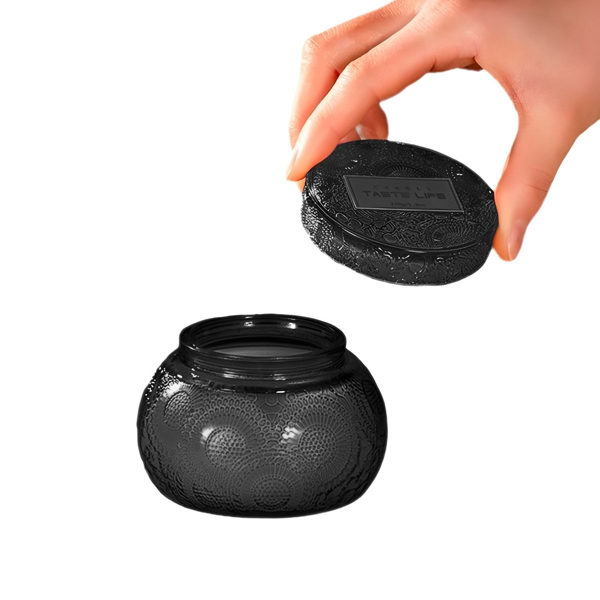 GENERICO - Frascos De Vidrio Aromáticas Tapa Velas Redondo Color Gris