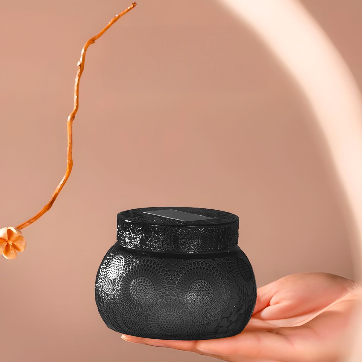 GENERICO - Frascos De Vidrio Aromáticas Tapa Velas Redondo Color Gris