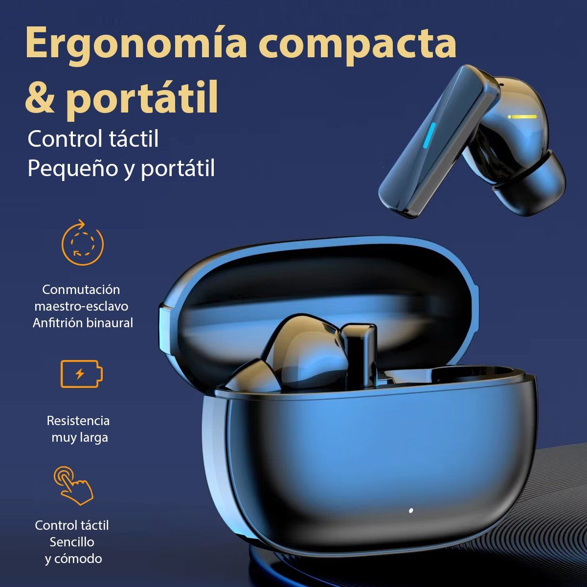 GENERICO - Audifonos ultra Auriculares Inalambricos Hi-Fi Control Tactil