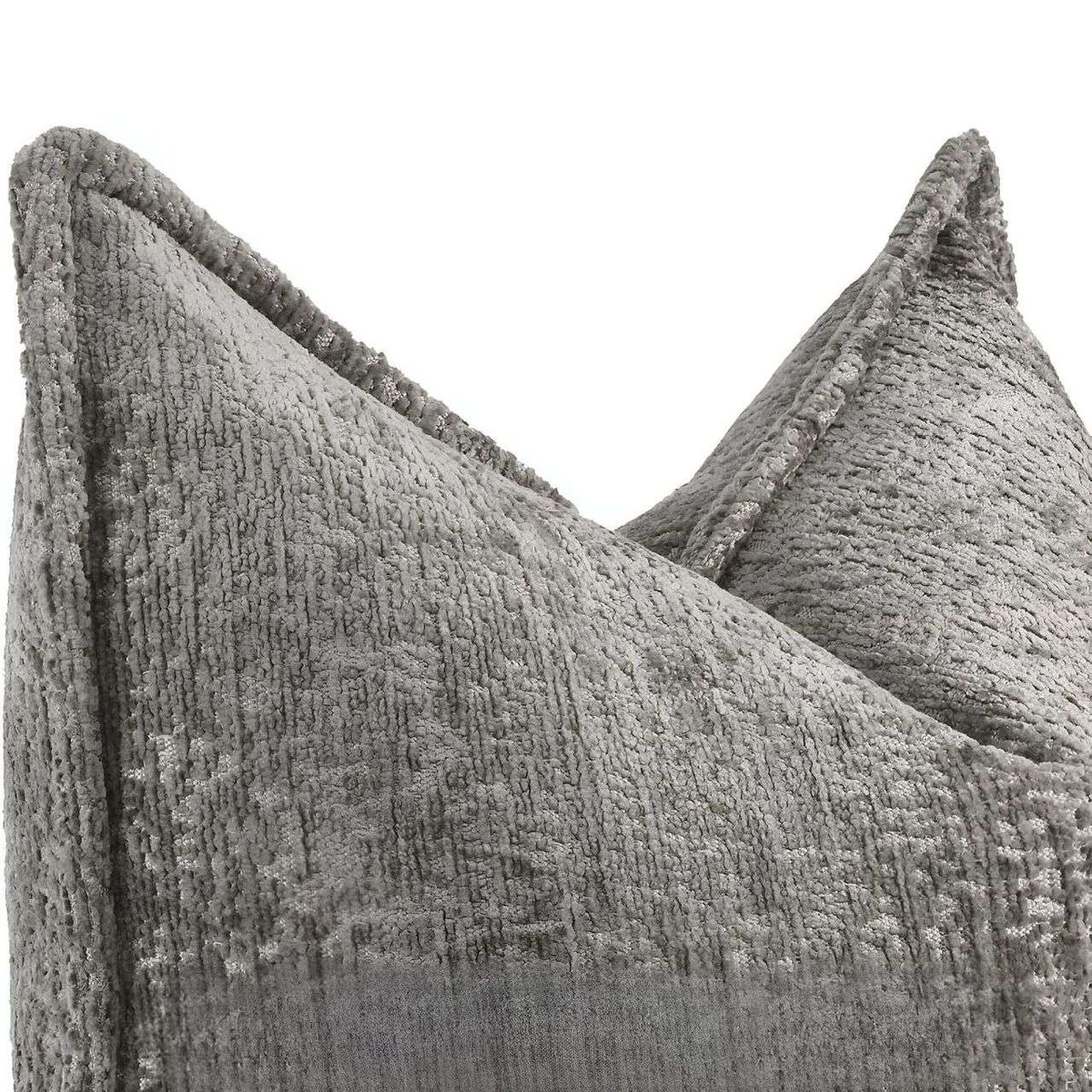 GENERICO - SET DE 2 FUNDAS DE COJIN CHENILLE 45x45 GRIS