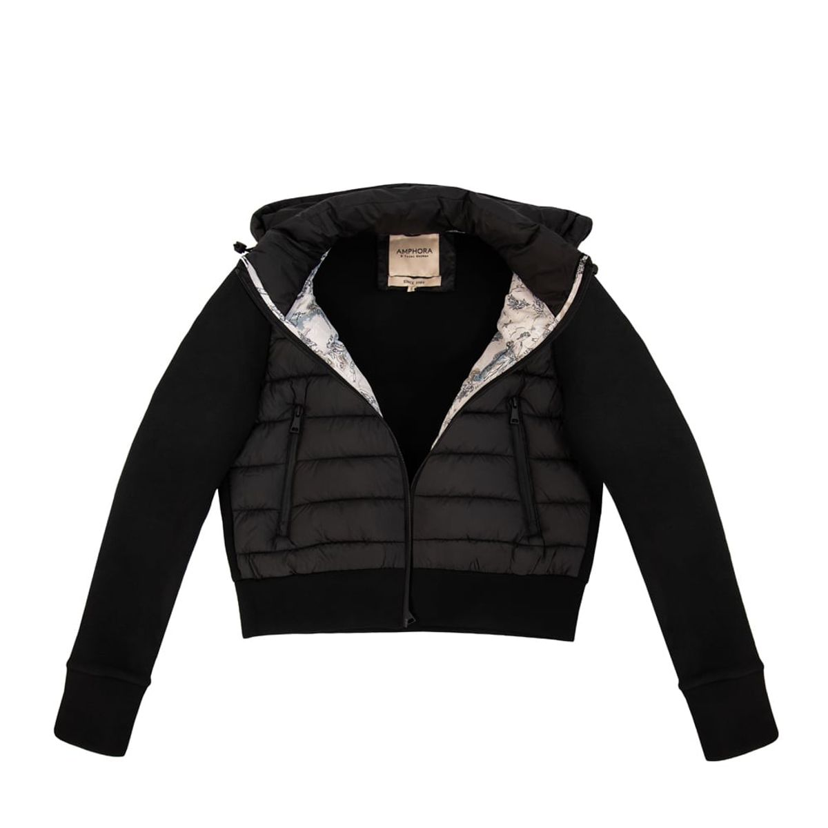 AMPHORA - Puffy jacket manuela negro