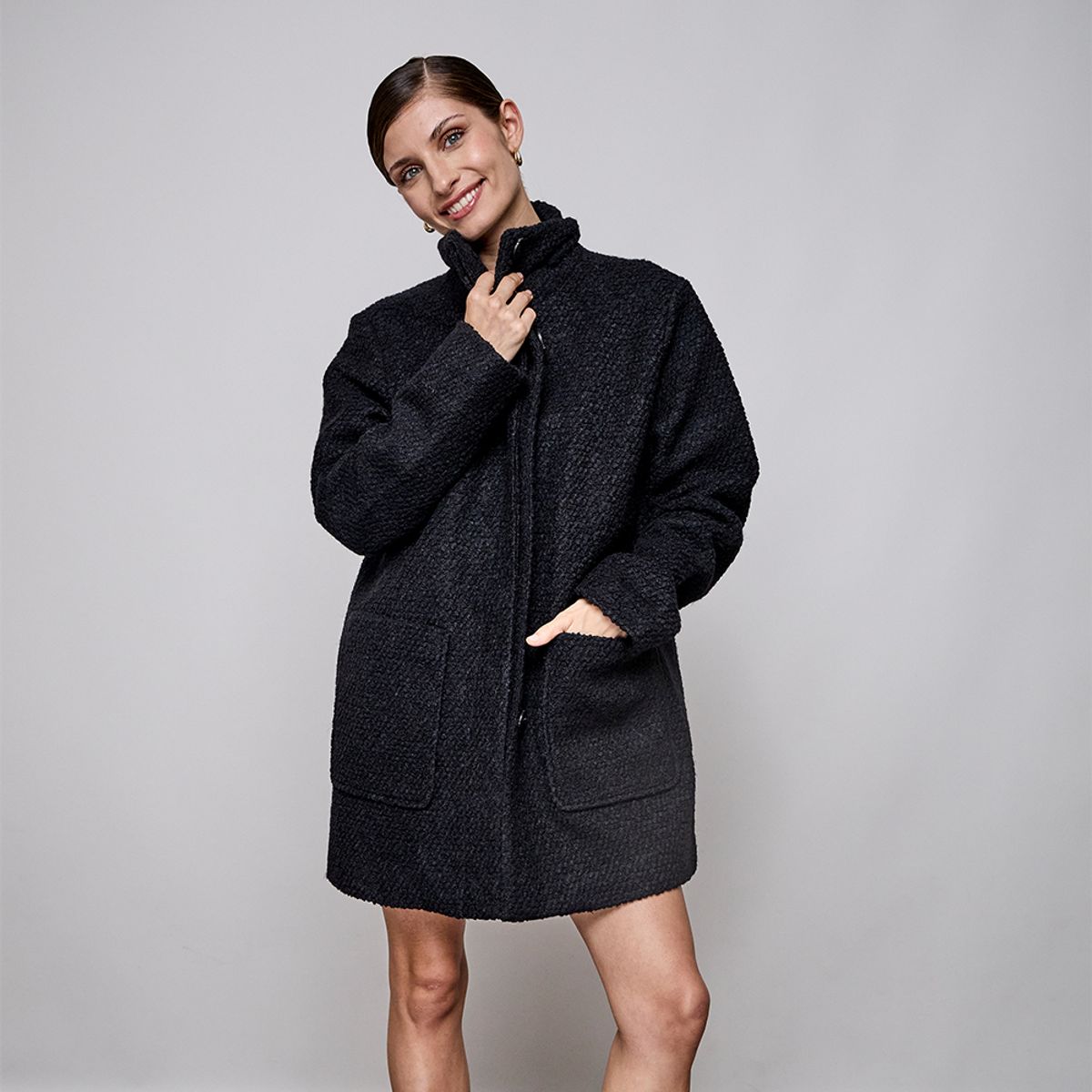 AMPHORA - Chaqueta lara negro