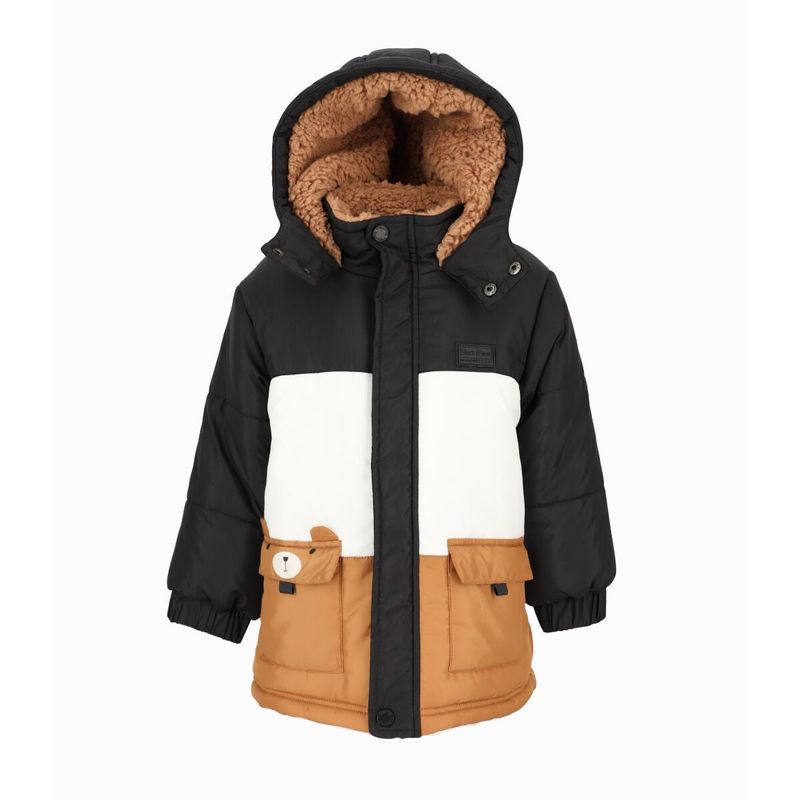 BLACK AND BLUE - Parka bebés impermeable negro Black and Blue