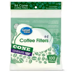 GENERICO - 100 Filtros De Papel Cafetera Cono 4 8-12 tazas