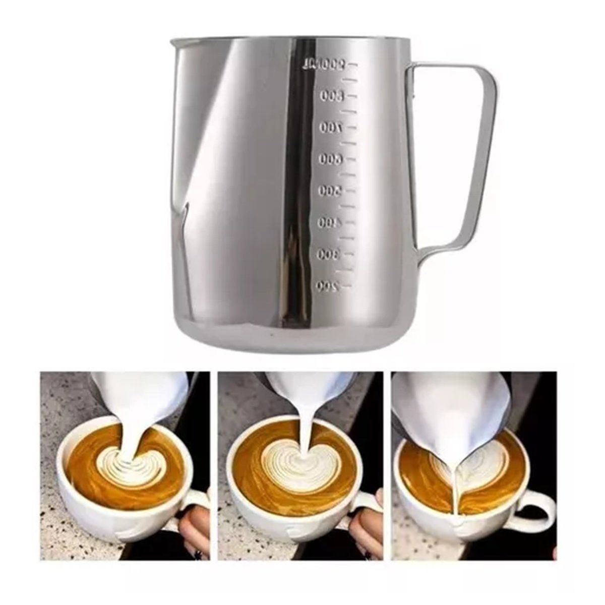 GENERICO - Jarra Espuma De Leche Barista Texturizar Pitcher Cafe 900 Ml