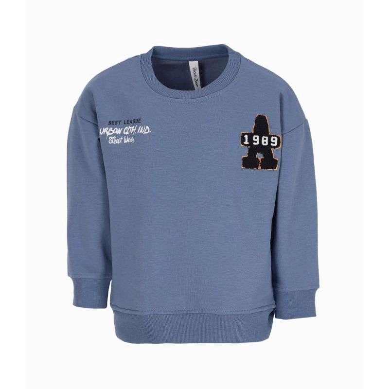BLACK AND BLUE - Polerón niño básico celeste Black and Blue