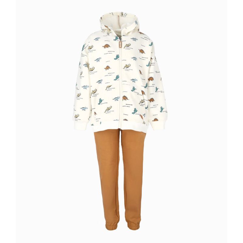 BLACK AND BLUE - Buzo niño con dinosaurios blanco Black and Blue