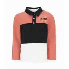 BLACK AND BLUE - Polera niño con cuello terracota