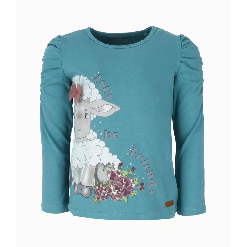 LIMONADA - Polera niña con oveja petróleo Limonada