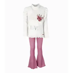 LIMONADA - Conjunto niña love blanco