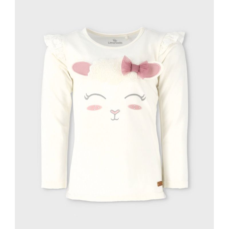 LIMONADA - Polera niña con vuelos blanco Limonada