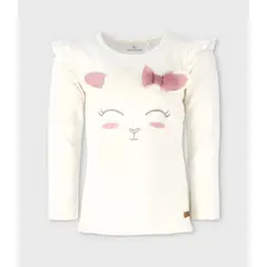 LIMONADA - Polera niña con vuelos blanco