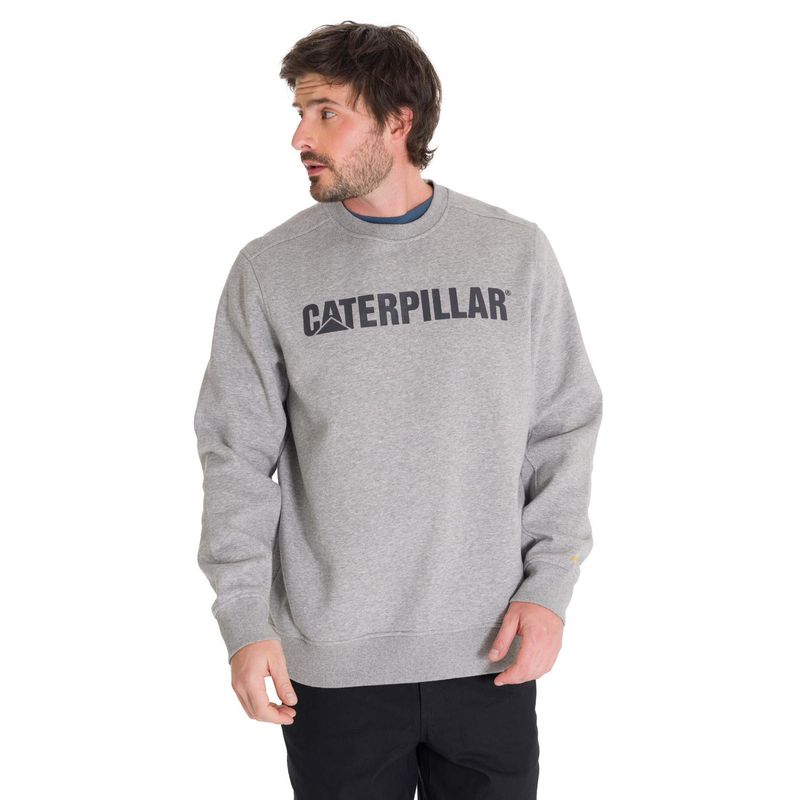 CAT - Polerón Cat Logo Crewneck Unisex Gris CAT