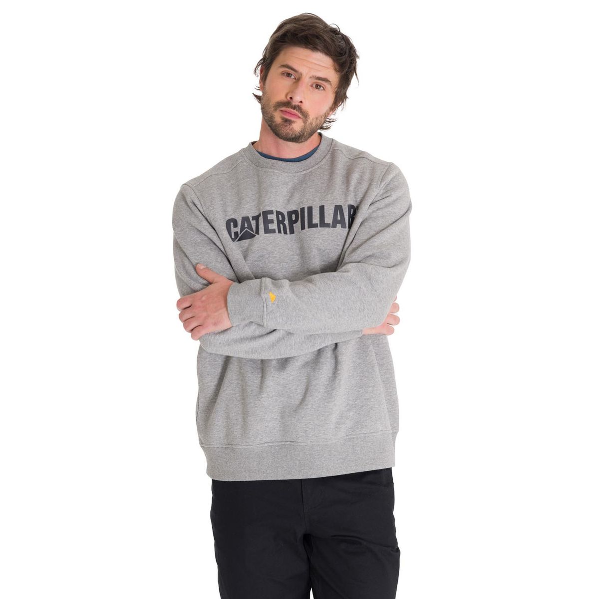 CAT - Polerón Logo Crewneck Unisex Gris CAT