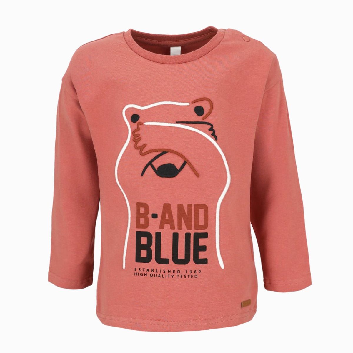 BLACK AND BLUE - Polera bebés con oso terracota Black and Blue