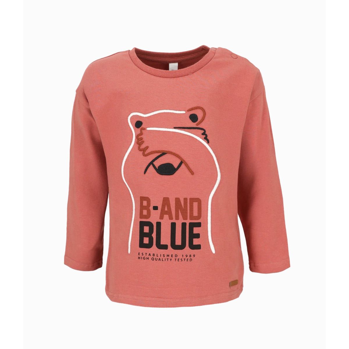 BLACK AND BLUE - Polera bebés con oso terracota Black and Blue