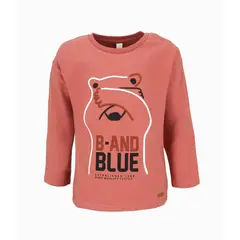 BLACK AND BLUE - Polera bebés con oso terracota