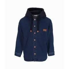 BLACK AND BLUE - Camisa niño cargo denim azul