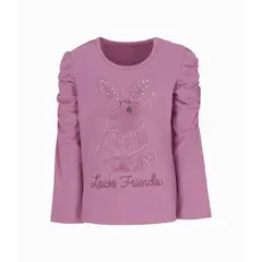 LIMONADA - Polera niña con conejo blanco