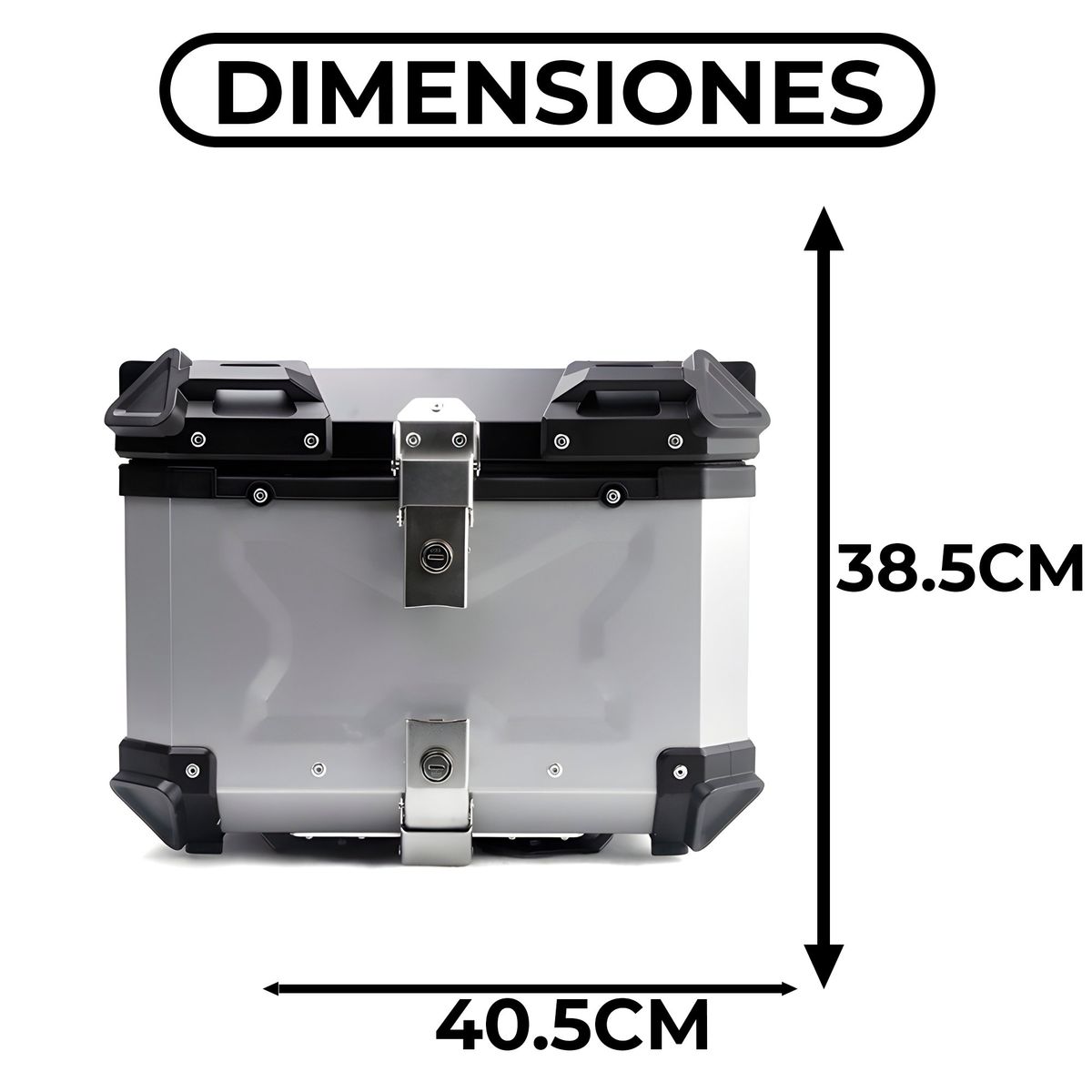 GENERICO - Maleta Superior De Motocicleta 45 Lt Gris