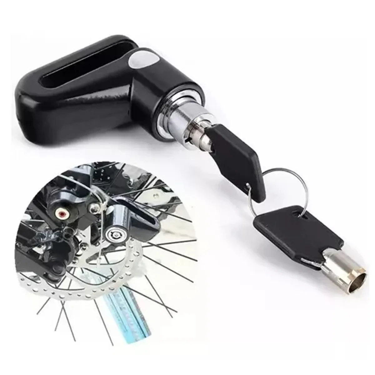 GENERICO - Candado Freno Disco Moto Bloqueo Traba Rueda Seguridad Robo