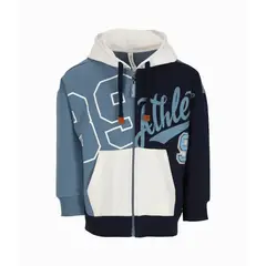 BLACK AND BLUE - Polerón niño con cierre celeste