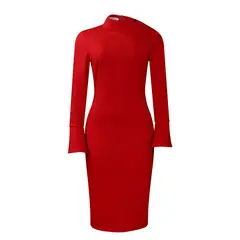 TIOZONEY - Vestido a la cadera con cuello oblicuo para mujer