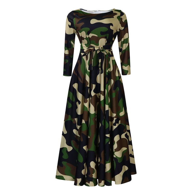 TIOZONEY - Vestido estampado con cordones para mujer