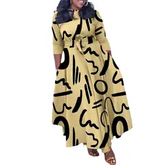 TIOZONEY - Vestido estampado con cordones para mujer