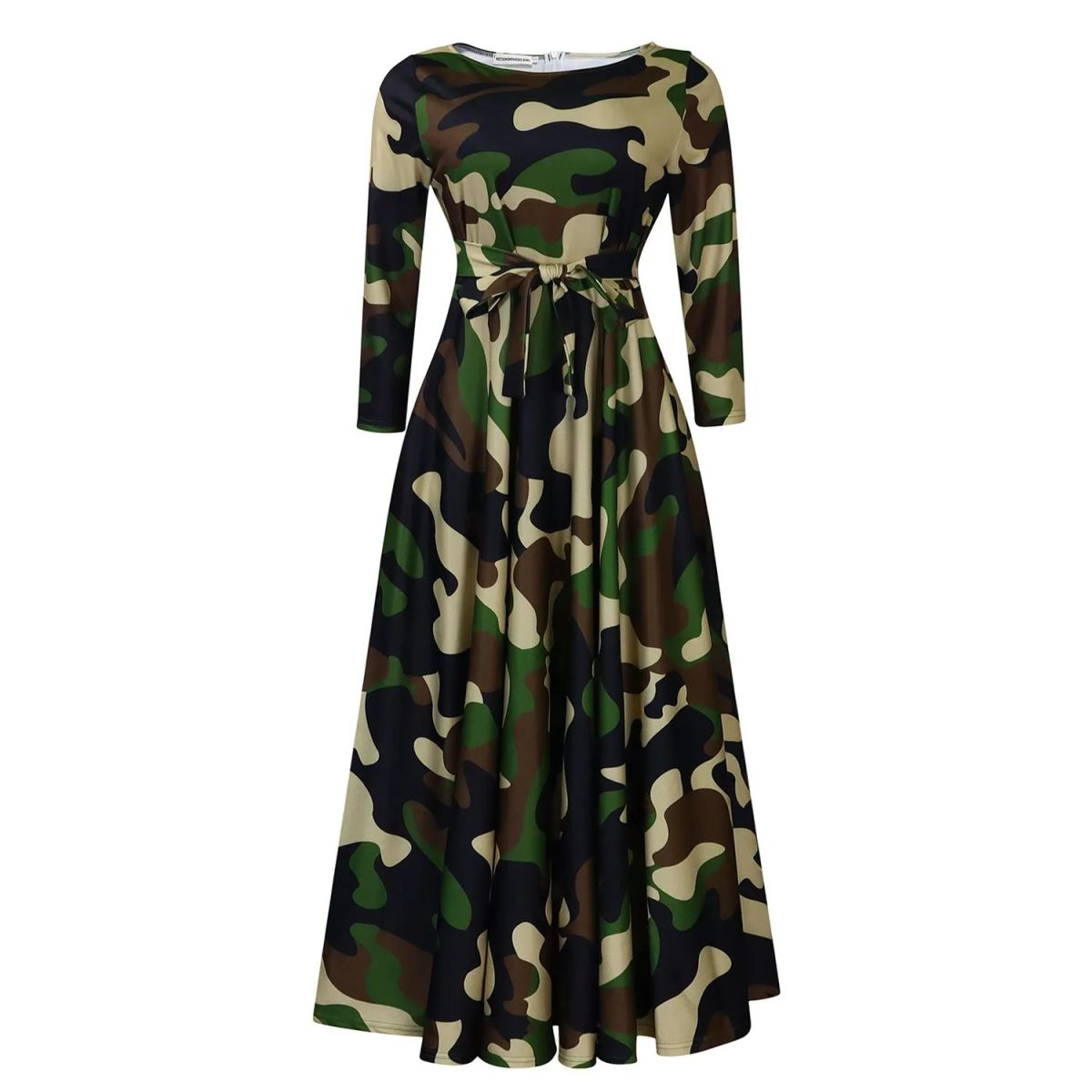 TIOZONEY - Vestido estampado con cordones para mujer