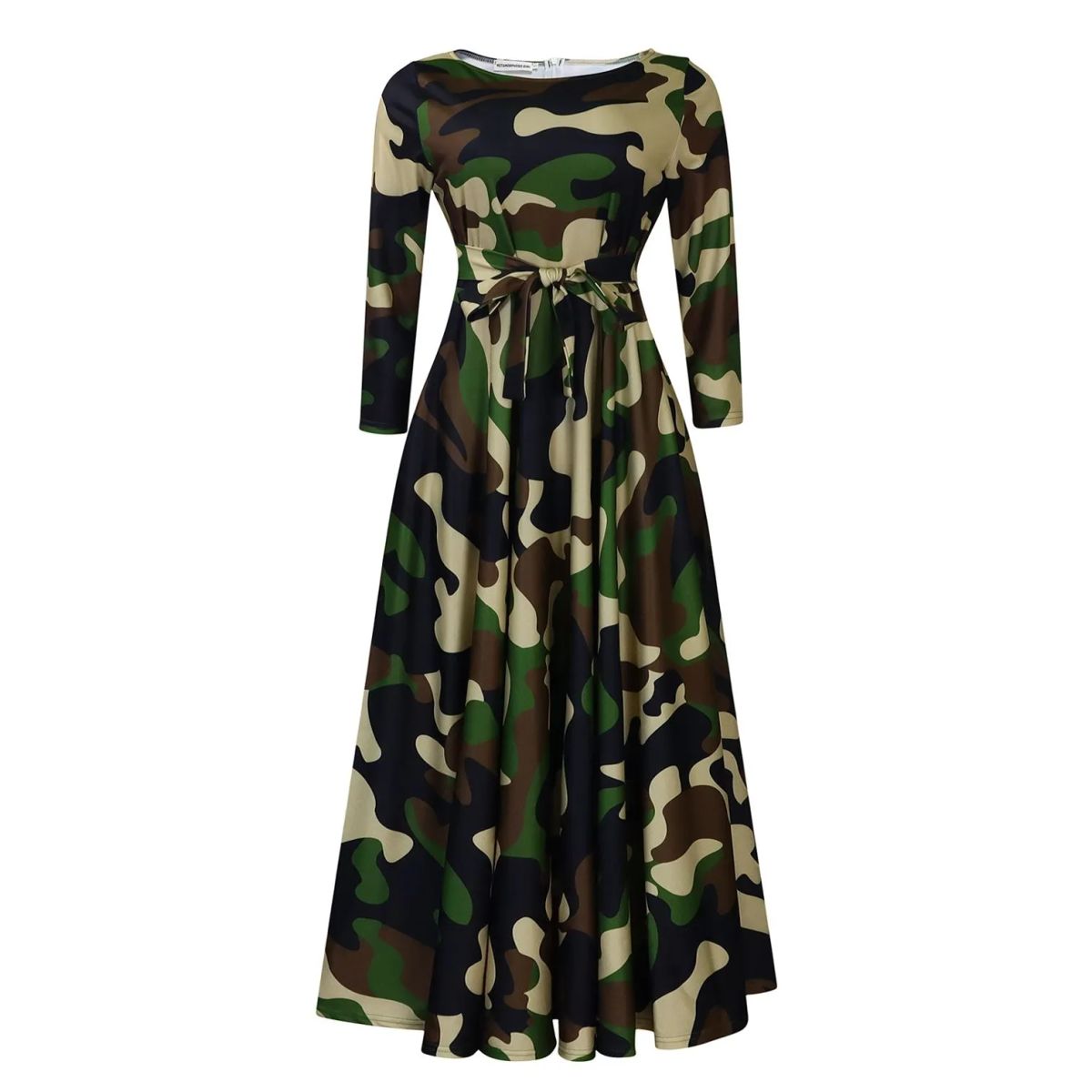 TIOZONEY - Vestido estampado con cordones para mujer