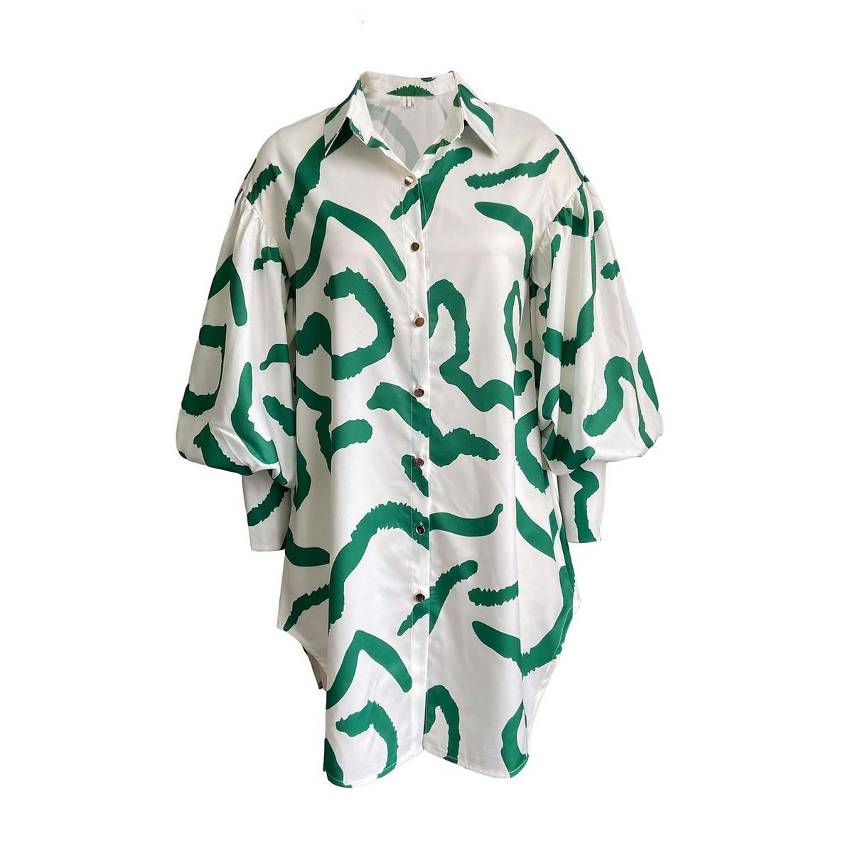 TIOZONEY - Vestido estampado con solapa para mujer