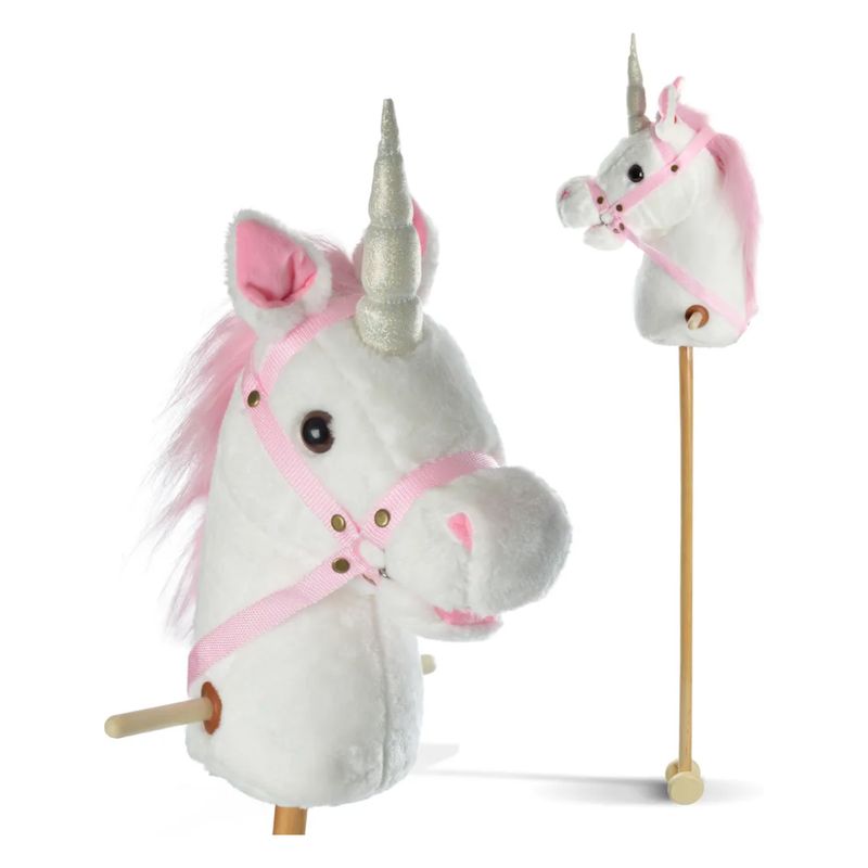 GENERICO - Unicornio De Palo Con Sonido Y Rueda De 100 Cm Para Niños
