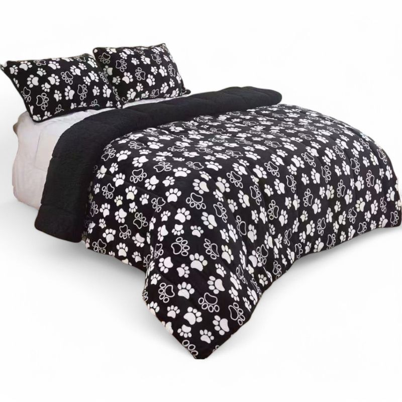 GENERICO - Cobertor De Invierno Plush Con Chiporro 2 Plaza + 2 Fundas Almohadas