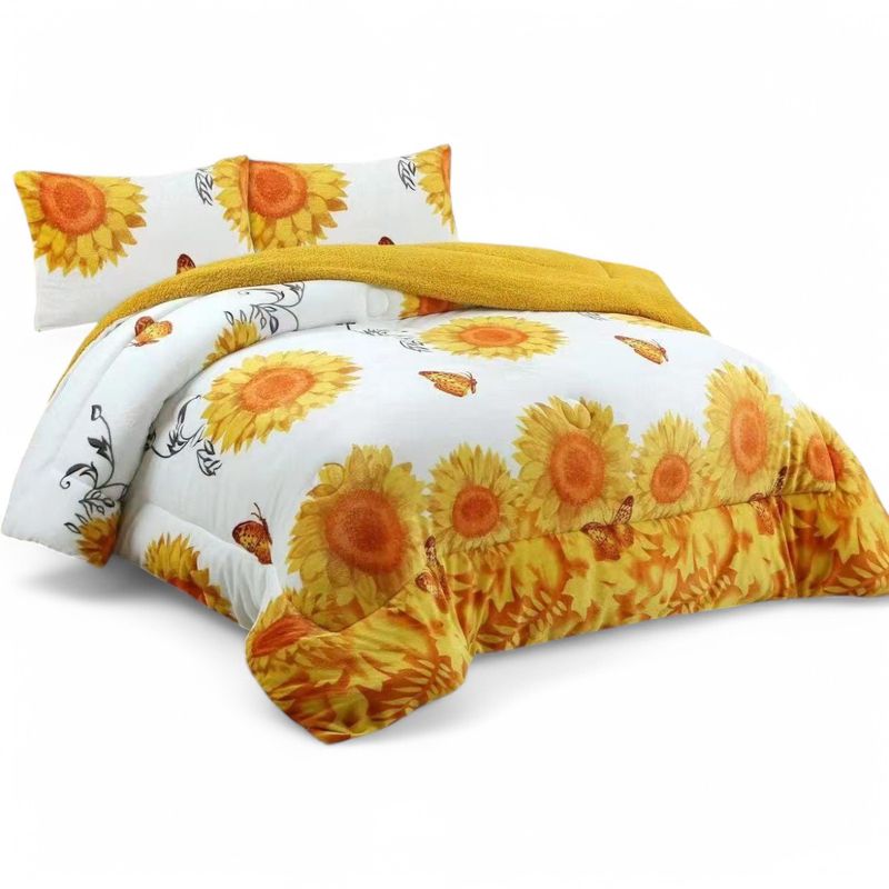 GENERICO - Cobertor De Invierno Plush Con Chiporro 2 Plaza + 2 Fundas Almohadas