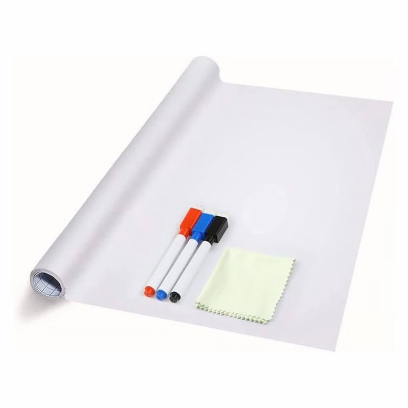 MOVI - Pizarra Blanca Autoadhesiva incluye plumones 2m