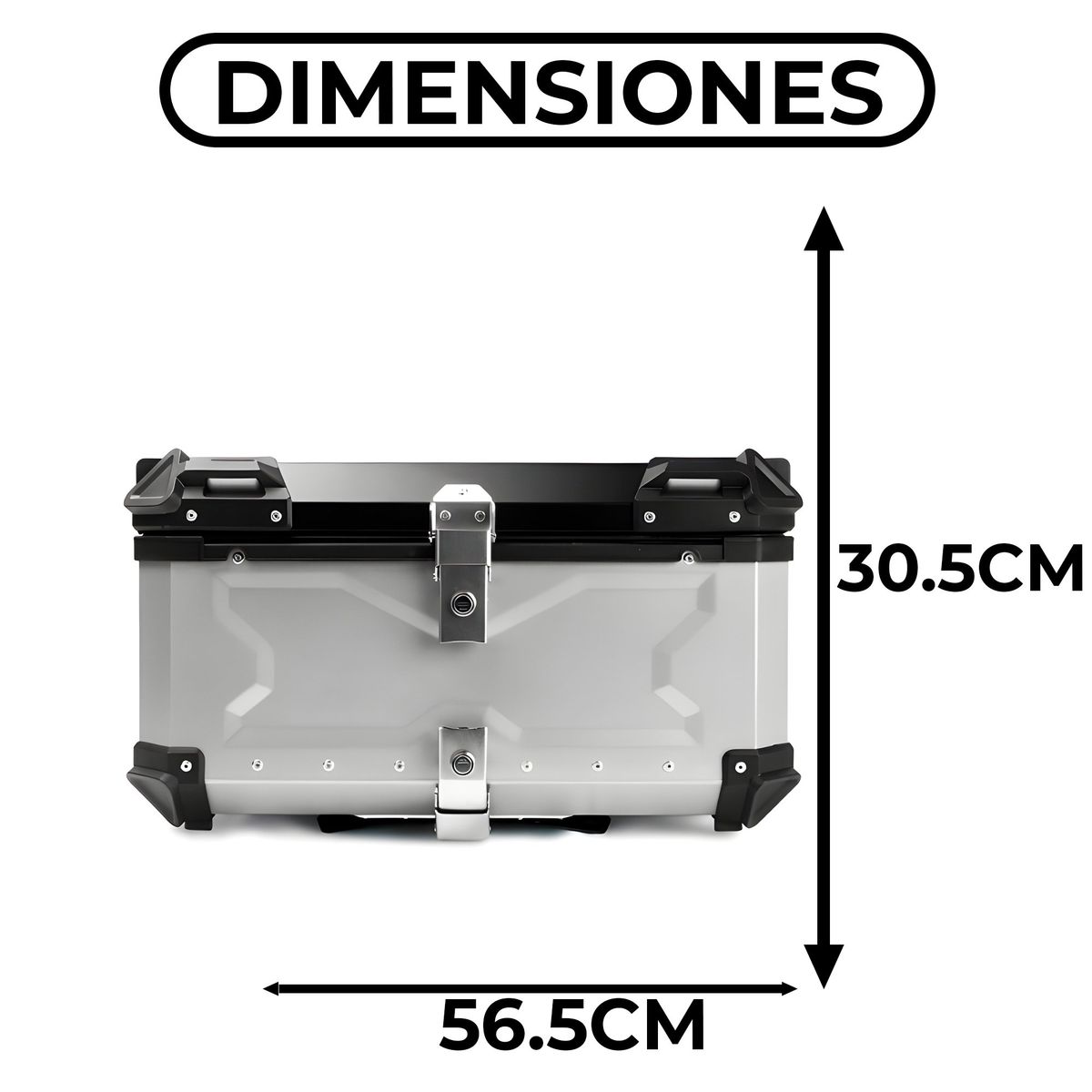 GENERICO - Maleta Superior De Motocicleta 65 Lt Gris