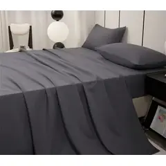 GENERICO - Sabana King set de 4 piezas Gris 200 hilos musas
