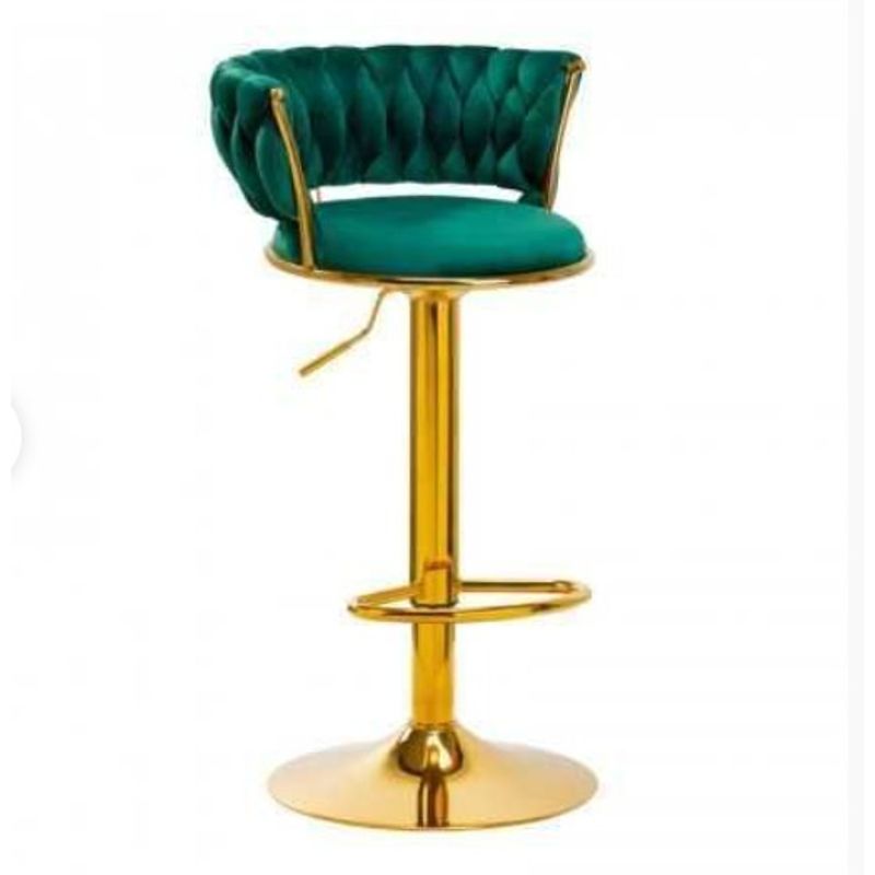 GENERICO - Taburete Queen Gold Verde - 1 Unidad